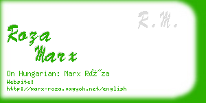 roza marx business card